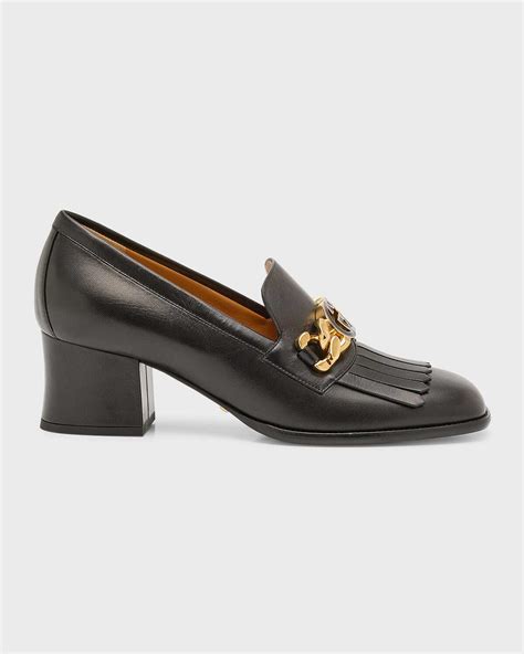 gucci jeanne chain kiltie heeled loafers|Gucci loafers for sale.